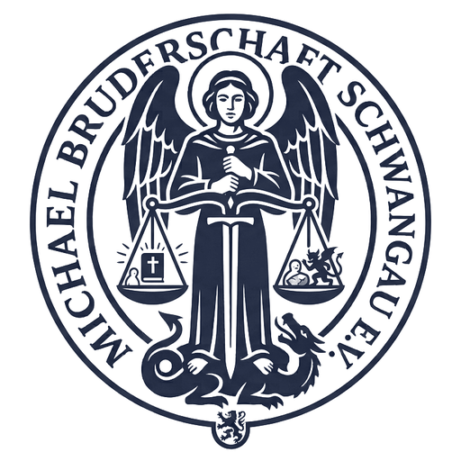 Siegel der Michael Bruderschaft Schwangau e.V. – der heilige Michael mit Schwert, Seelenwaage und Drache